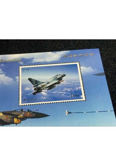 Guyana - 2010 - Chinese Aviation Centenary - Souvenir Sheet - Mnh Royal Aır Force Savaş Uçak Temal  Teşhir Ürün
