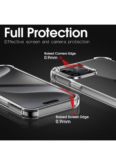 Apple Uyumlu iPhone 15 Kilif Köse Korumali Seffaf Silikon Kapak
