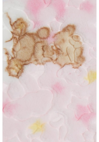 Breeze Golden Yenidoğan Bebek Battaniyesi Emboss Kabartma Ayıcık Desenli Pembe - Pembe