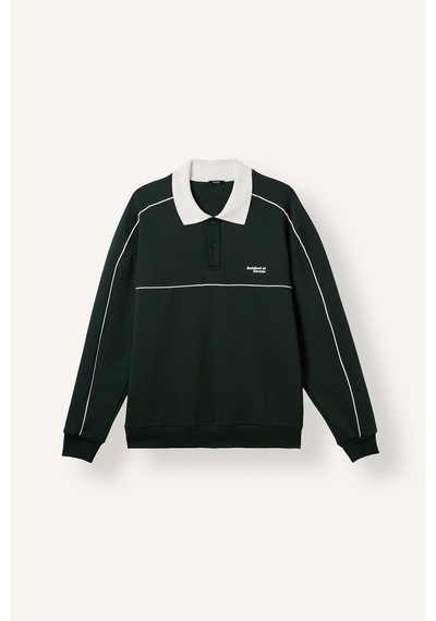 Defacto Boxy Fıt Polo Yaka Baskılı Sweatshirt F0116ax26augn852 Yeşil-gn852