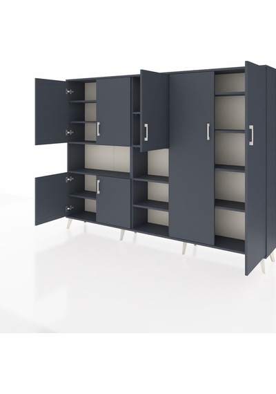 Arges Dolap 13 Raflı 7 Kapaklı 220x30x163 Antrasit-antrasit Antrasit-antrasit Arges Dolap 13 Raflı 7 Kapaklı 220x30x163 Antrasit-antrasit Antrasit-antrasit