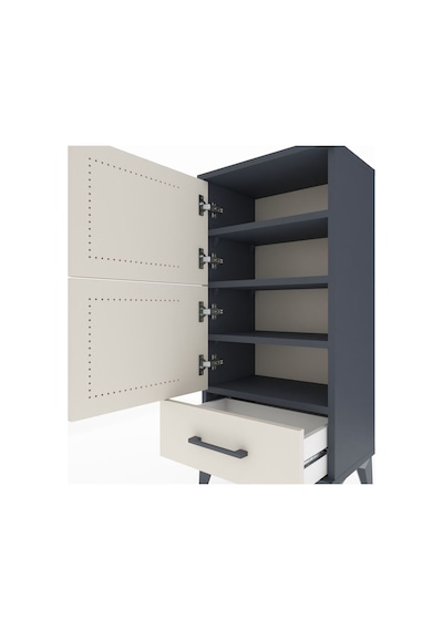 Arges Komodin 4 Raflı Tek Çekmeceli 2 Kapaklı 44x30x96 Antrasit-aytaşı Antrasit Arges Komodin 4 Raflı Tek Çekmeceli 2 Kapaklı 44x30x96 Antrasit-aytaşı Antrasit