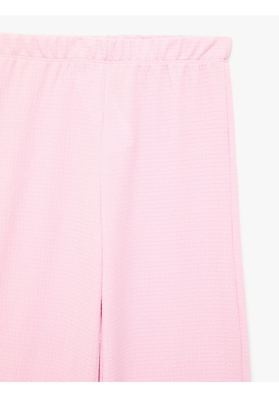 Koton Beli Lastikli Bürümcük Kumaş Basic Pantolon Pembe 7wkg40104ak Gül