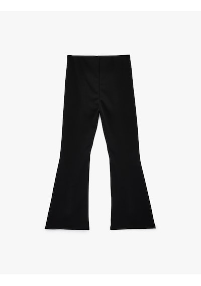 Koton Scuba Kumaş Slim Fit İspanyol Paça Tayt Siyah 6sak80022ek Siyah