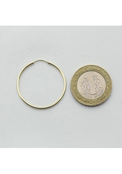 Altın Halka Küpe Çapı: 2.60cm Sarı Altın