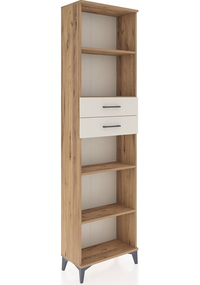 Arges Dolap 4 Raflı 2 Çekmeceli 60x30x221 Çam-aytaşı Çam