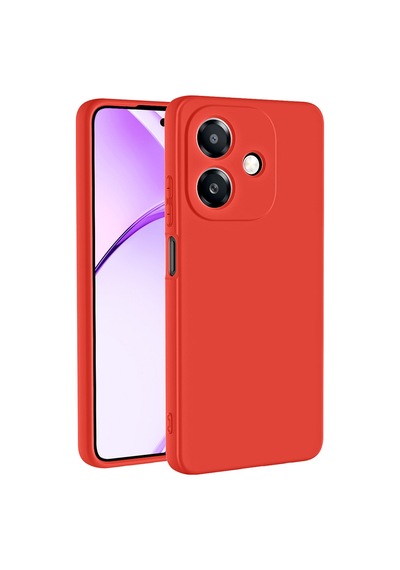 Oppo A3 Kılıf Yumuşak Silikon Kamera Korumalı Lansman Pazarplus Kırmızı