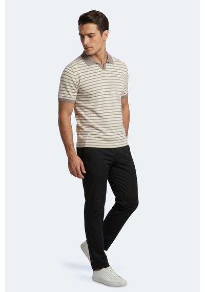Slazenger Zoll Erkek Polo Yaka Beyaz / Kahve Tişört