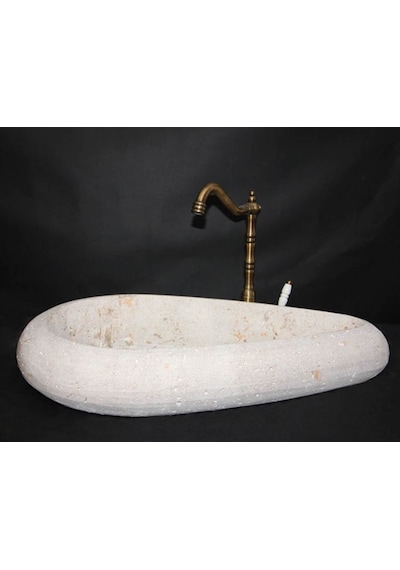 Ham Traverten Çakıl Lavabo