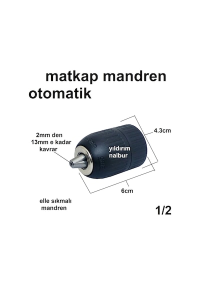 Matkap Mandreni 1/2 Otomatik Mandıren Matkap Kafası Manuel Elle S