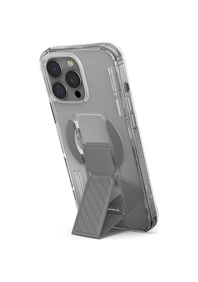 Apple iPhone 16 Pro Uyumlu Kılıf Magsafe Şarj Özellikli Teknoloji Desenli Standlı Skinarma Axon Kapak Titanyum