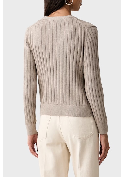 Calvin Klein % 100 Pamuk V Yaka Düğmeli Kazak Lv047h305g2jx Kadın Kazak Lv047h305g 2jx Bej
