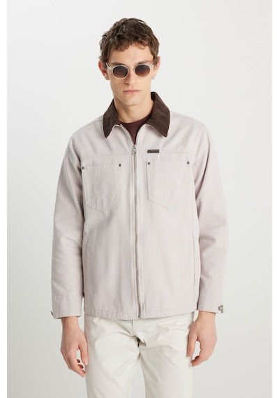 Wrangler %100 Pamuk Regular Fit Normal Kesim Kadife Yaka Gri Ceket Gray-w2510266035