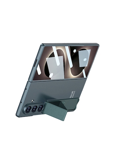 Samsung Galaxy Uyumlu Z Fold 8 Ultra Kılıf Qstand Standlı Kamera Korumalı Sert Kıpta Kapak Yeşil