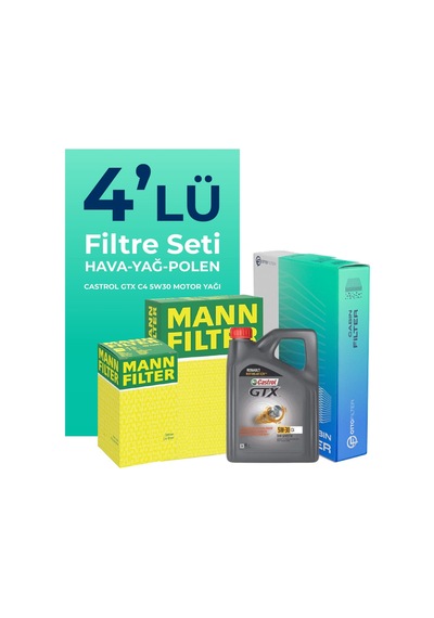 Renault Clio 1.0 Benzin Sce Filtre Bakım Seti Cast Rol Motor Yağlı 2019-2024 4 Lü 8200BKMFLSHNGFL37424