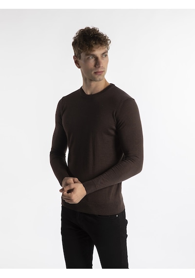 Trussardi Trussardı Erkek Kazak  TRRD003626 Kahverengi