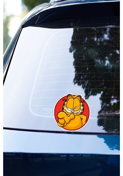 11 X 11 Cm Garfield Kedi Sticker Araba Laptop Oto Motor Sticker