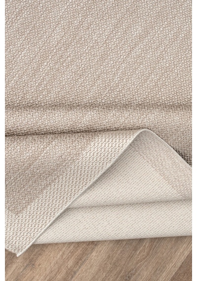Çerçeveli Bohem Dokunuşlu Doğal Tonlarda Modern Sisal Bej - Krem Renk Halı Krem