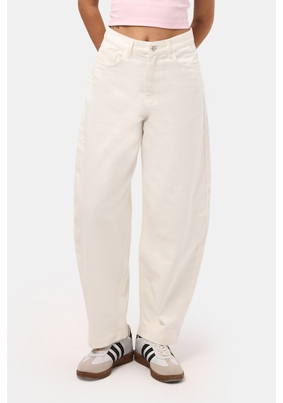 Kadın Kırık Beyaz 7s6-101 High Rise Tapered Leg Fit Denim Jean