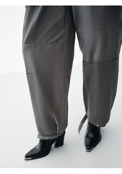 Lcw Limitless Gri Fonksiyonel Cepli Loose Fit Kadın Pantolon