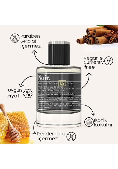 Noir E2 Erkek Parfüm EDP  50 ML
