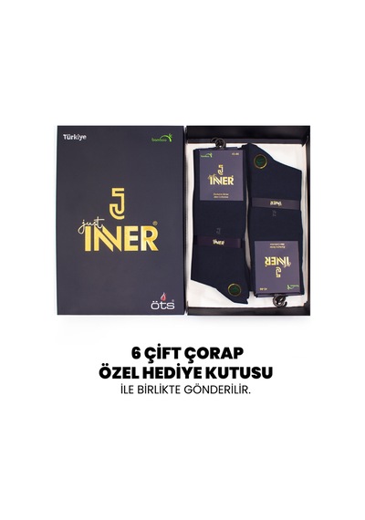 Just Inner Erkek 6 Lı Bambu Çorap Yazlık Terletmez Yapı 11100 İndigo