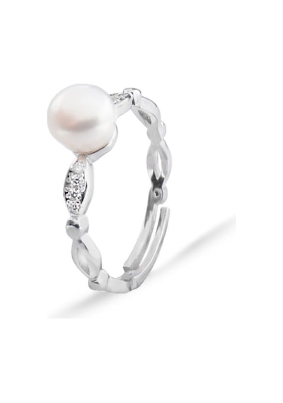 Brezza Lusso Jewelry Diamond Model Hakiki İnci Kadın Gümüş Yüzük 12 - 19