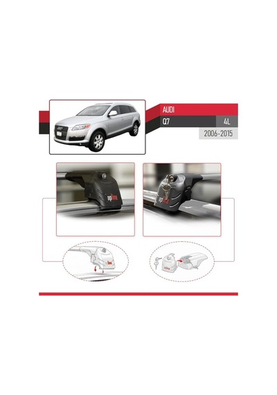 Audi Q7 4l 2006-2015 Arası İle Uyumlu Ace-2 Ara Atkı Tavan Barı Gri 0.5 KG