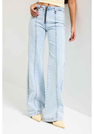 Itsbasic Kadın Ice 3s6-3 Flare Fit Komfort Kumaş Fermuar Detaylı Tasarım Denim Jean Ice Kot Itsbasic Kadın Ice 3s6-3 Flare Fit Komfort Kumaş Fermuar Detaylı Tasarım Denim Jean Ice Kot