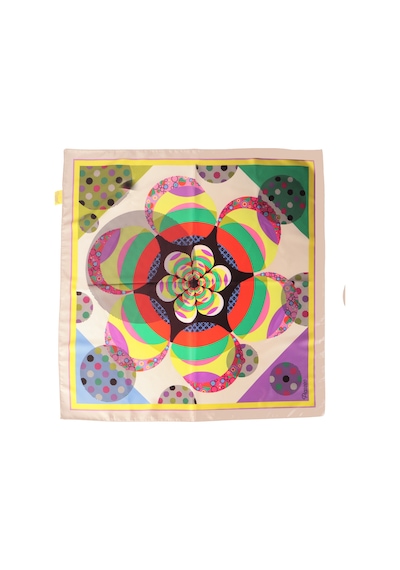 Inno 60x60 Cm Premium Saten Desenli Dikişli Fular Bej