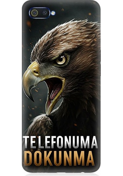 Realme C2 Uyumlu Bakışlarda Kartalın Sertliği Desenli Silikon Kılıf Çok Renkli