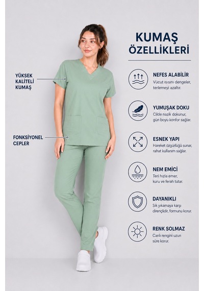 Üniforma Çağla Yeşili Hemşire Ve Doktor Forması Scrubs Takımı Likralı Alt Üst Üniforma Unisex Yarasa Kol Üniforma Çağla Yeşili Hemşire Ve Doktor Forması Scrubs Takımı Likralı Alt Üst Üniforma Unisex Yarasa Kol