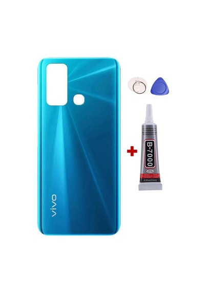 Vivo Y30 Mavi Arka Kapak Batarya Kapağı Pil Kapağı Yapışkan Ve Sökme Aparatıyla Beraber Full Set Mavi