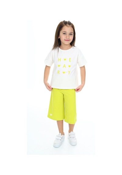 Toontoy Kids Toontoy Kız Çocuk Baskılı Kaprili Takım Açık Yeşil
