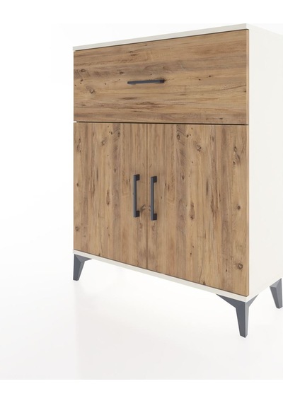 Arges Şifonyer Tek Raflı Tek Çekmeceli 2 Kapaklı 88x30x106 Aytaşı-çam Aytası