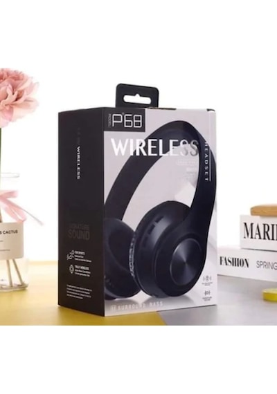 P68 Bluetooth 5.0 Mikofonlu SD Kart Girişli FM Radyolu Kulak Üstü Kulaklık