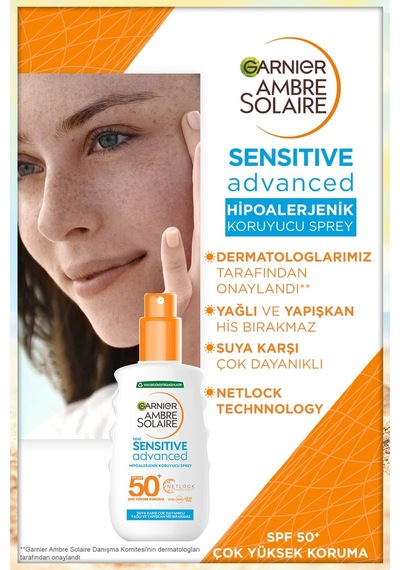 Garnier Ambre Solaire Sensitive Güneş Koruyucu Sprey SPF 50+ 200 ML