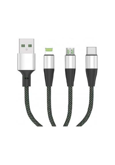 Type-C Micro USB Lighting 3'lü Başlık Power Bank Sarj Kablosu