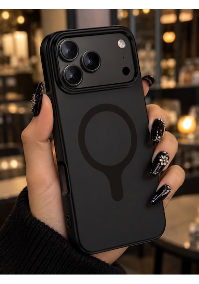 Apple Uyumlu iPhone 18 Pro Max/17 Pro Max Uyumlu Magsafe Siyah Velora Kılıf Mat Silikon 2mm Kamera Korumalı Wireless Şarj Destekli Premium Kılıf-kapak