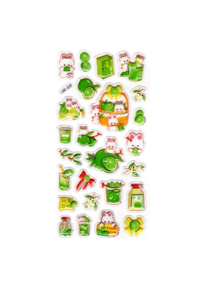 Sticker Kabartmalı Stiker Defter Planlayıcı Etiket Lde003 -19x9cm - Tavşan Ve Limon