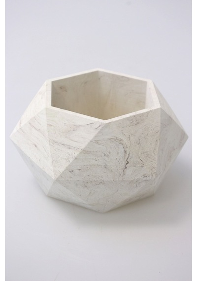 Yapay Çiçek Deposu Handmade Beton Saksı 10.6 Cm Model-11 Taş Rengi