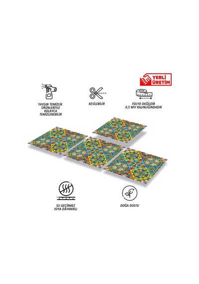 Tink Kendinden Yapışkanlı Talavera Desenli Pvc Karo 30x30 Cm