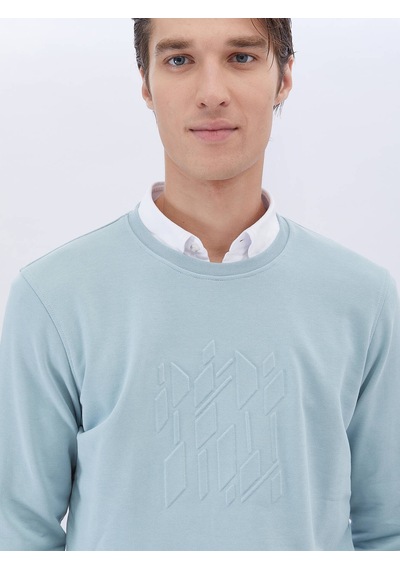 Kip Mint Bisiklet Yaka Baskılı Sweatshırt Çok Renkli