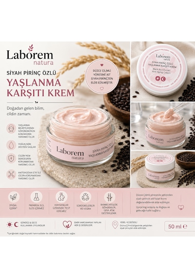 Laborem Natura Siyah Pirinç Özlü Anti-Aging Bakım Kremi 50 ML