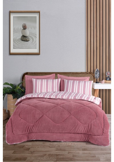 Eponj Home Sport Çizgili 2li Yastık Kılıfı Soft Line Bordo Bordo