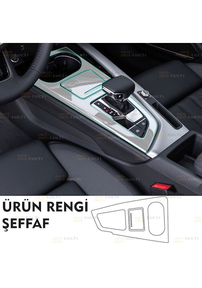 Audi A4 Vites Etrafı Piano Black Konsol Esnek Nano Ekran Koruyucu 2020-2024