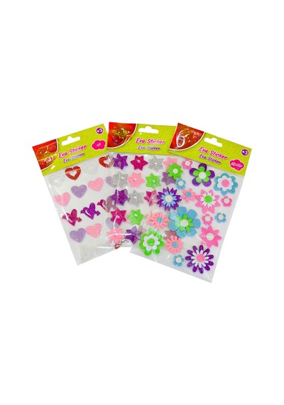 Eva Sticker Simli Doğa Pembe, Mor, Mavi, Yeşil, Kırmızı