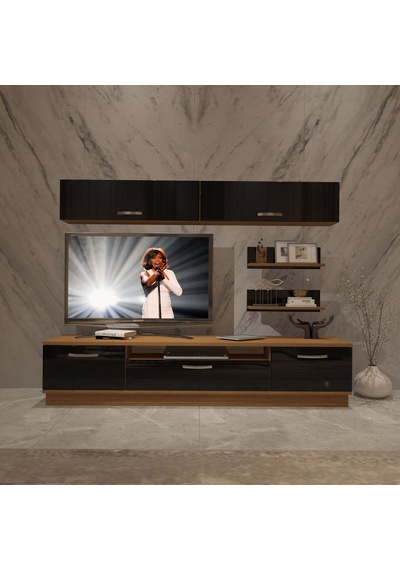 Decoraktiv Trendstyle 5 Mdf Tv Ünitesi Tv Sehpası Ceviz - Siyah