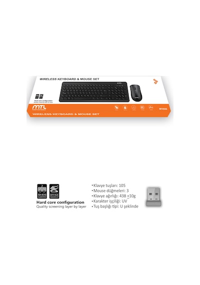 Kablosuz Klavye Ve Mouse Seti - Ofis Kullanımı İçin İdeal Ergonomik Tasarım Mt8522 Diğer