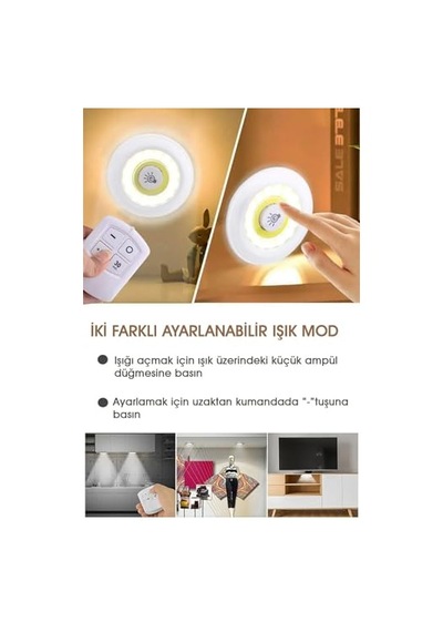 Mithra Life 3 Adet Uzaktan Kumandalı Kablosuz Led Aydınlatma Mıt1101 Enerji Sınıfı A 10 Parça Siyah